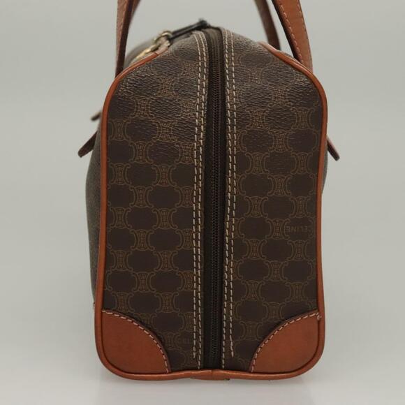 CELINE Macadam Canvas Hand Bag Pvc Leather Brown Gold - Picture 4 of 12